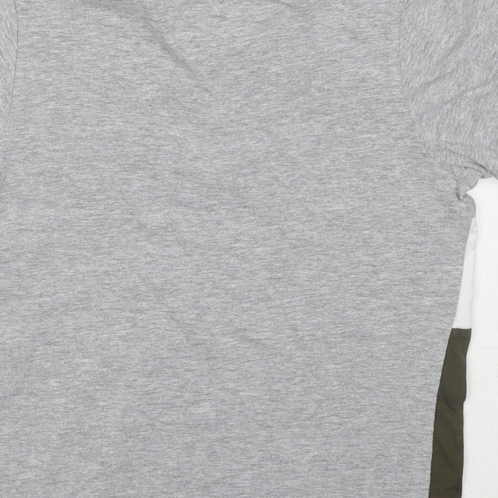 Threaboys Boys Grey Colourblock Cotton Basic Polo Size 9-10 Years Collared Pullover