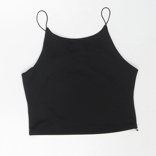 O.K. Womens Black Polyester Camisole Tank Size M Scoop Neck - Size M-L
