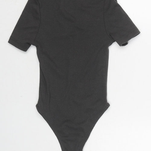 Nasty Gal Womens Grey Cotton Bodysuit One-Piece Size XS Snap