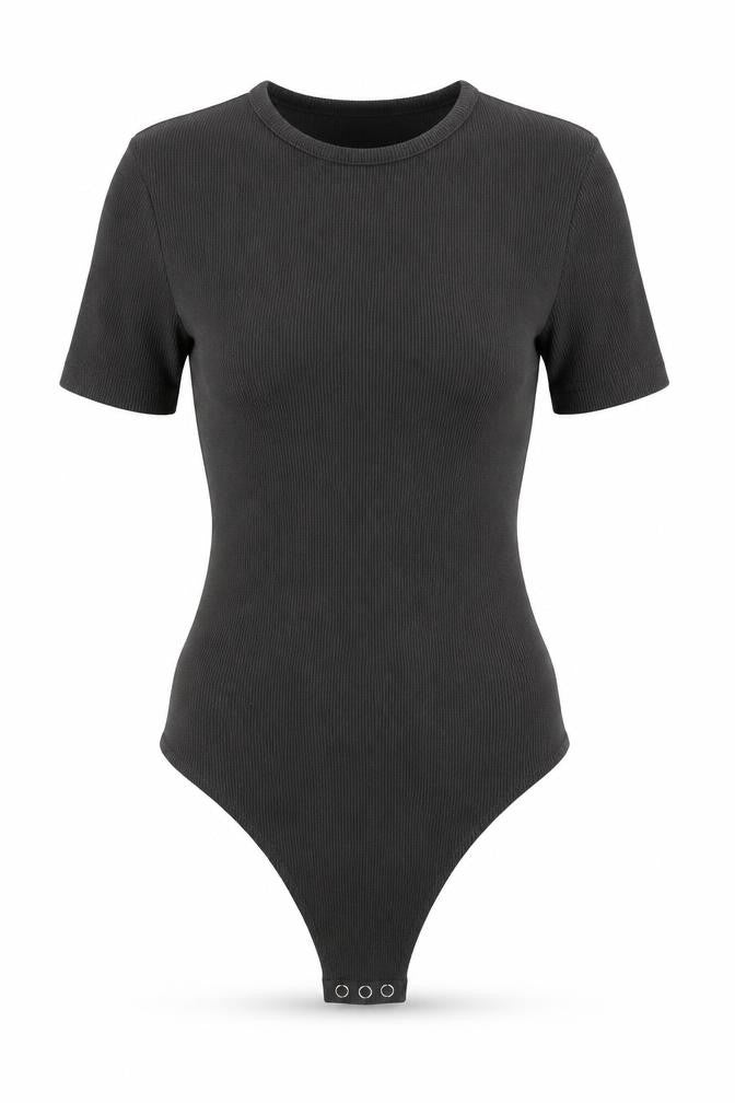 Nasty Gal Womens Grey Cotton Bodysuit One-Piece Size XS Snap
