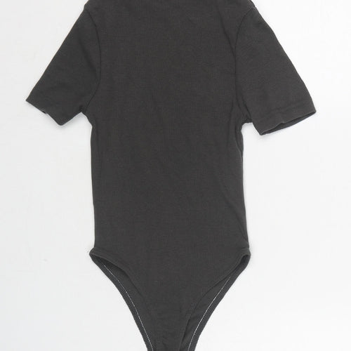 Nasty Gal Womens Grey Cotton Bodysuit One-Piece Size XS Snap