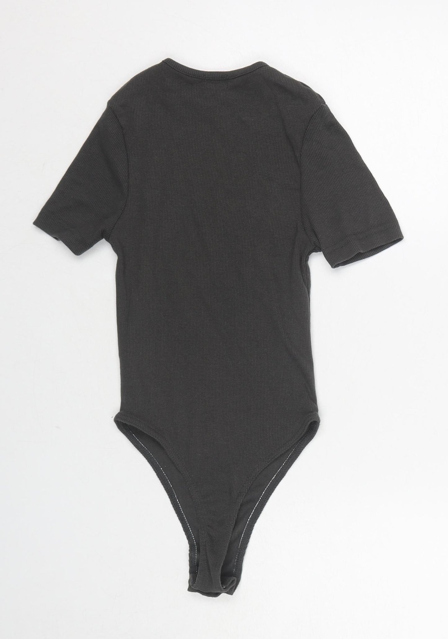 Nasty Gal Womens Grey Cotton Bodysuit One-Piece Size XS Snap