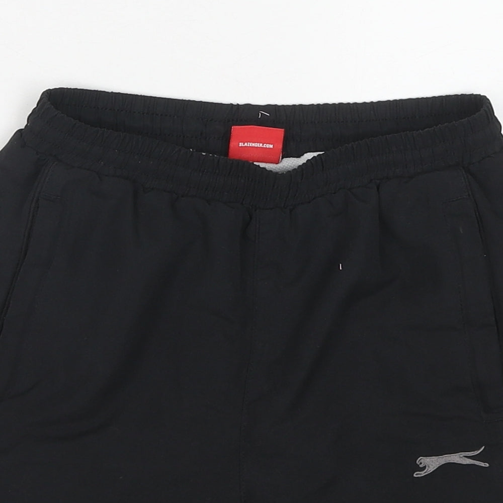 Slazenger Boys Black Polyester Sweat Shorts Size 7-8 Years Regular Drawstring