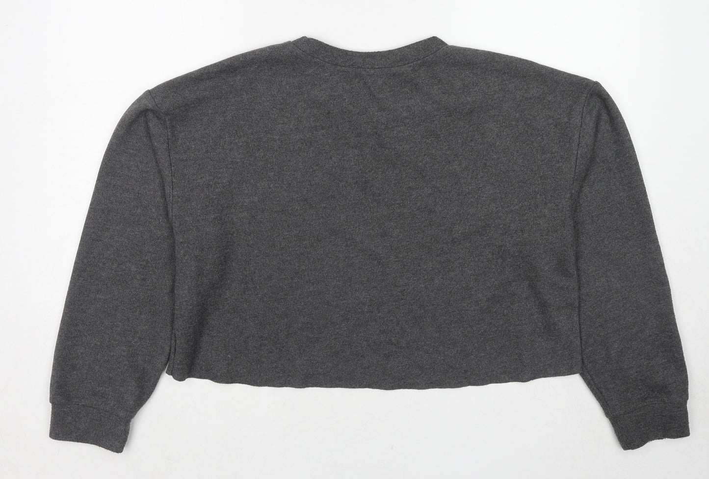 Zara Womens Grey Polyester Pullover Sweatshirt Size L Pullover