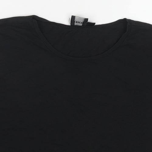 New Look Womens Black Cotton Basic T-Shirt Size 10 Round Neck