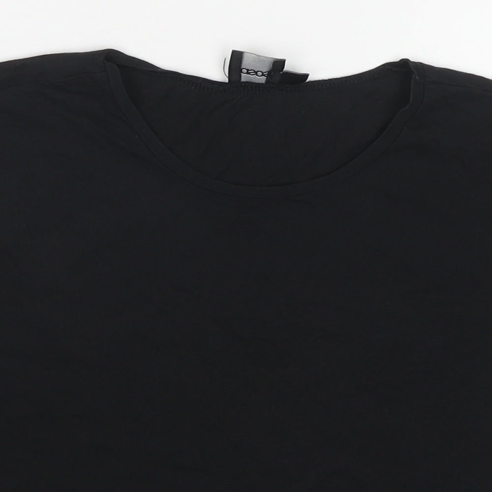 New Look Womens Black Cotton Basic T-Shirt Size 10 Round Neck