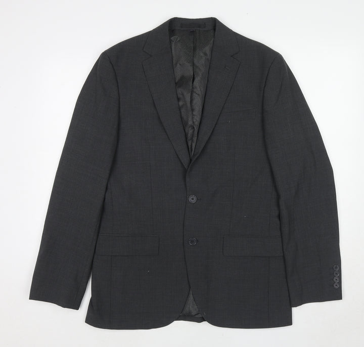 Marks and Spencer Mens Grey Polyester Jacket Suit Jacket Size 38 Regular