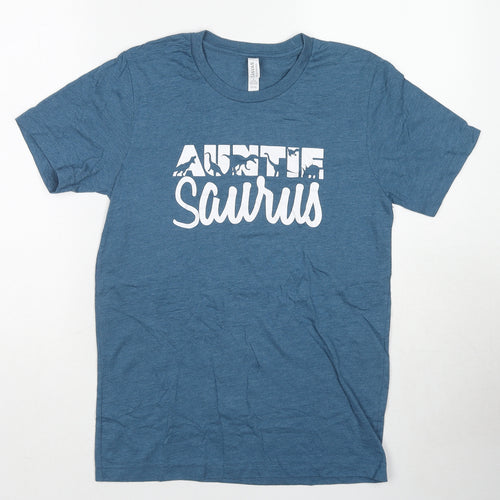 Canvas Mens Blue Cotton T-Shirt Size S Round Neck - Auntiesaurus