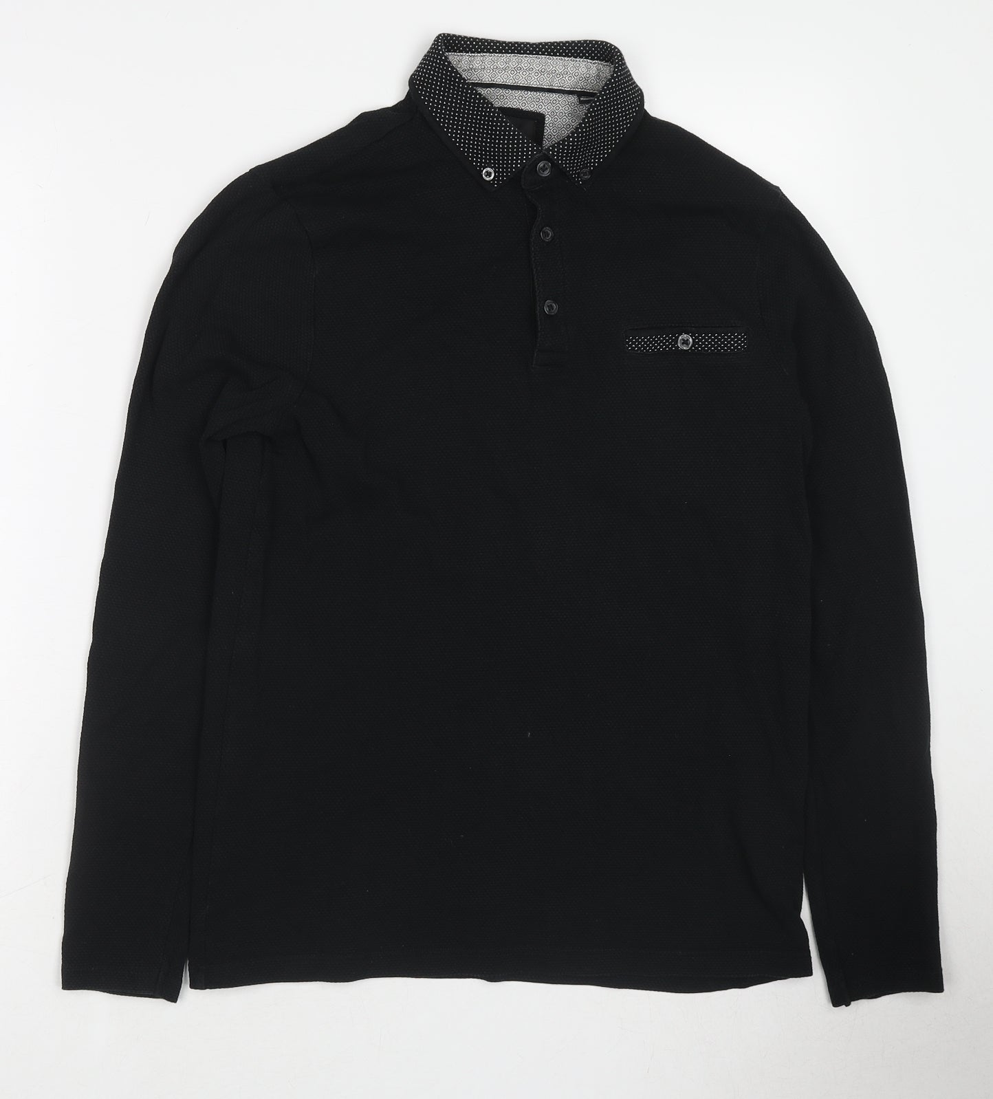 Burton Mens Black Cotton Polo Size S Collared Pullover