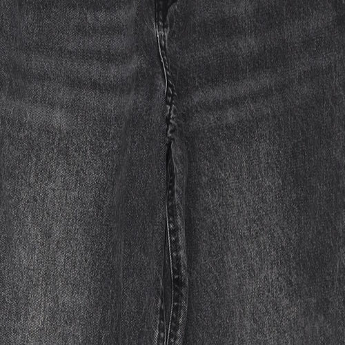 New Look Girls Grey Cotton Wide-Leg Jeans Size 13 Years Regular Zip - Distressed