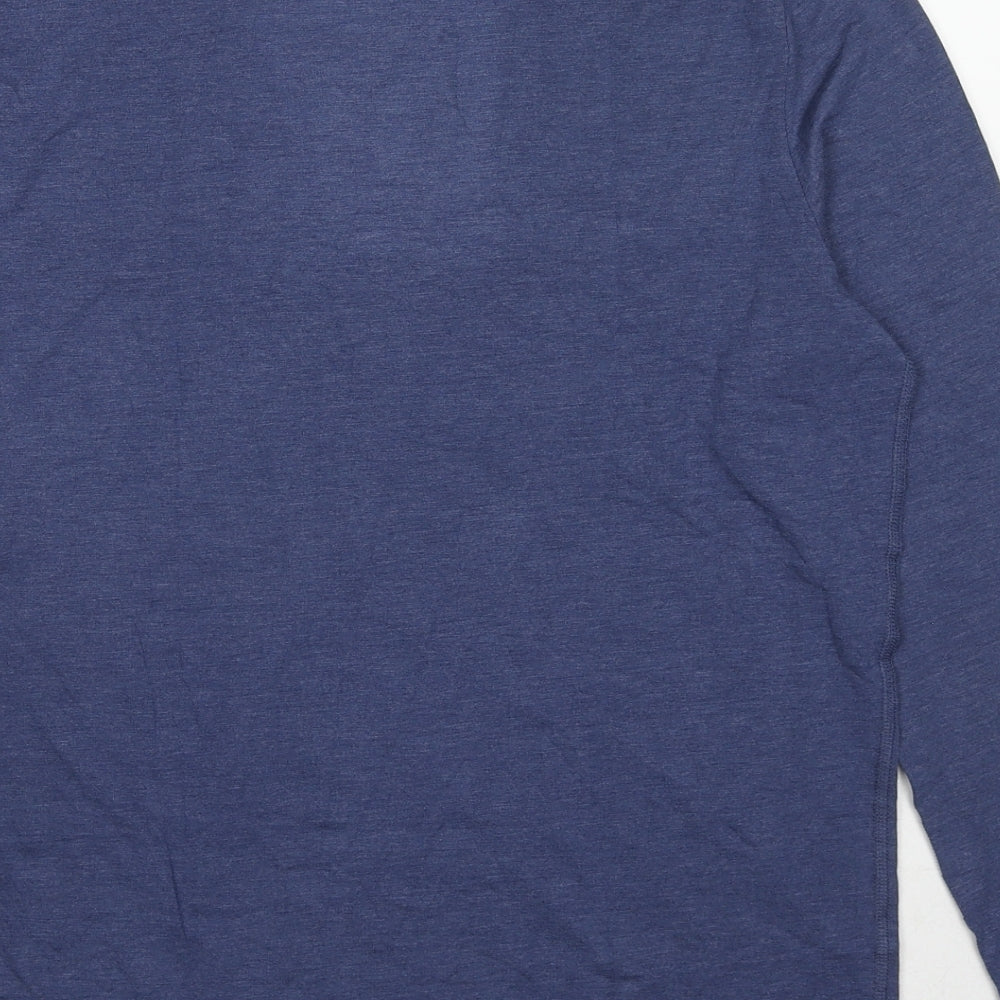Marks and Spencer Mens Blue Acrylic T-Shirt Size M Round Neck