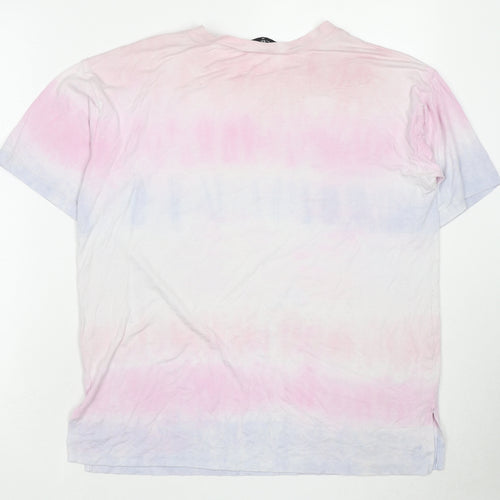 Selected Womens Multicoloured Viscose Basic T-Shirt Size M Crew Neck - Tie-Dye