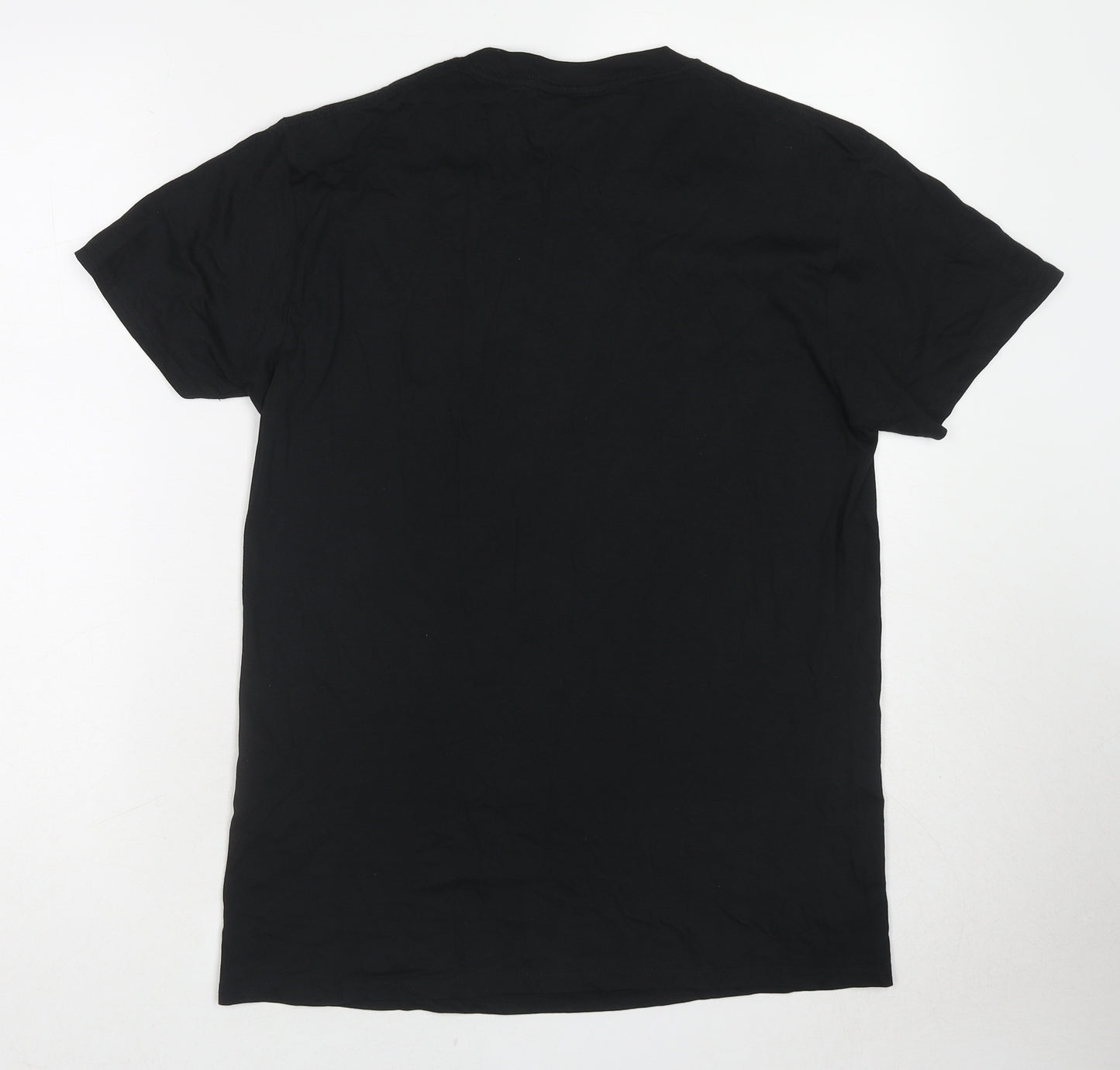 NCS Mens Black Cotton T-Shirt Size M Round Neck