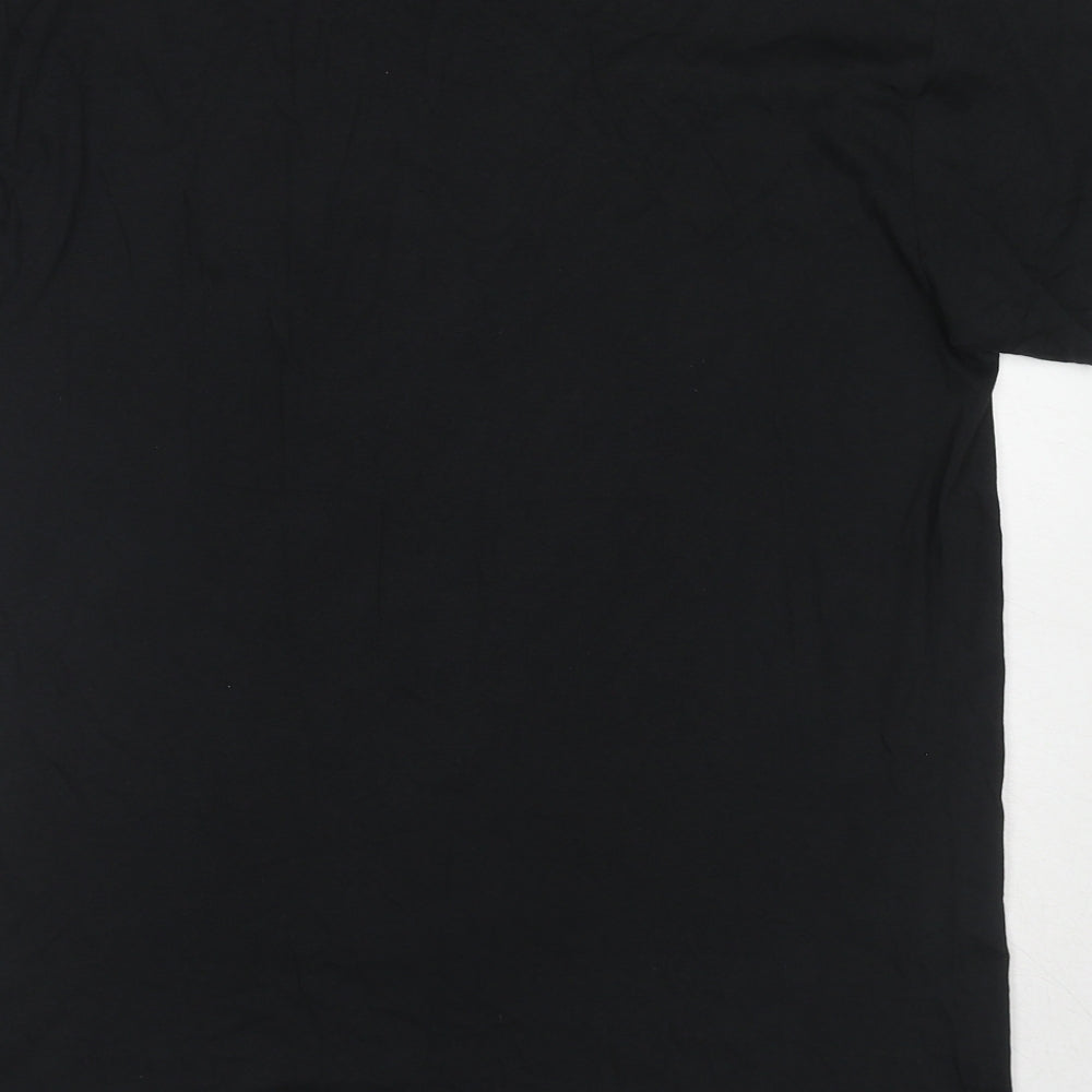 NCS Mens Black Cotton T-Shirt Size M Round Neck
