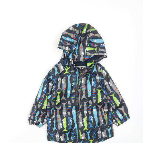 NEXT Boys Multicoloured Geometric Basic Jacket Jacket Size 9-12 Months Zip