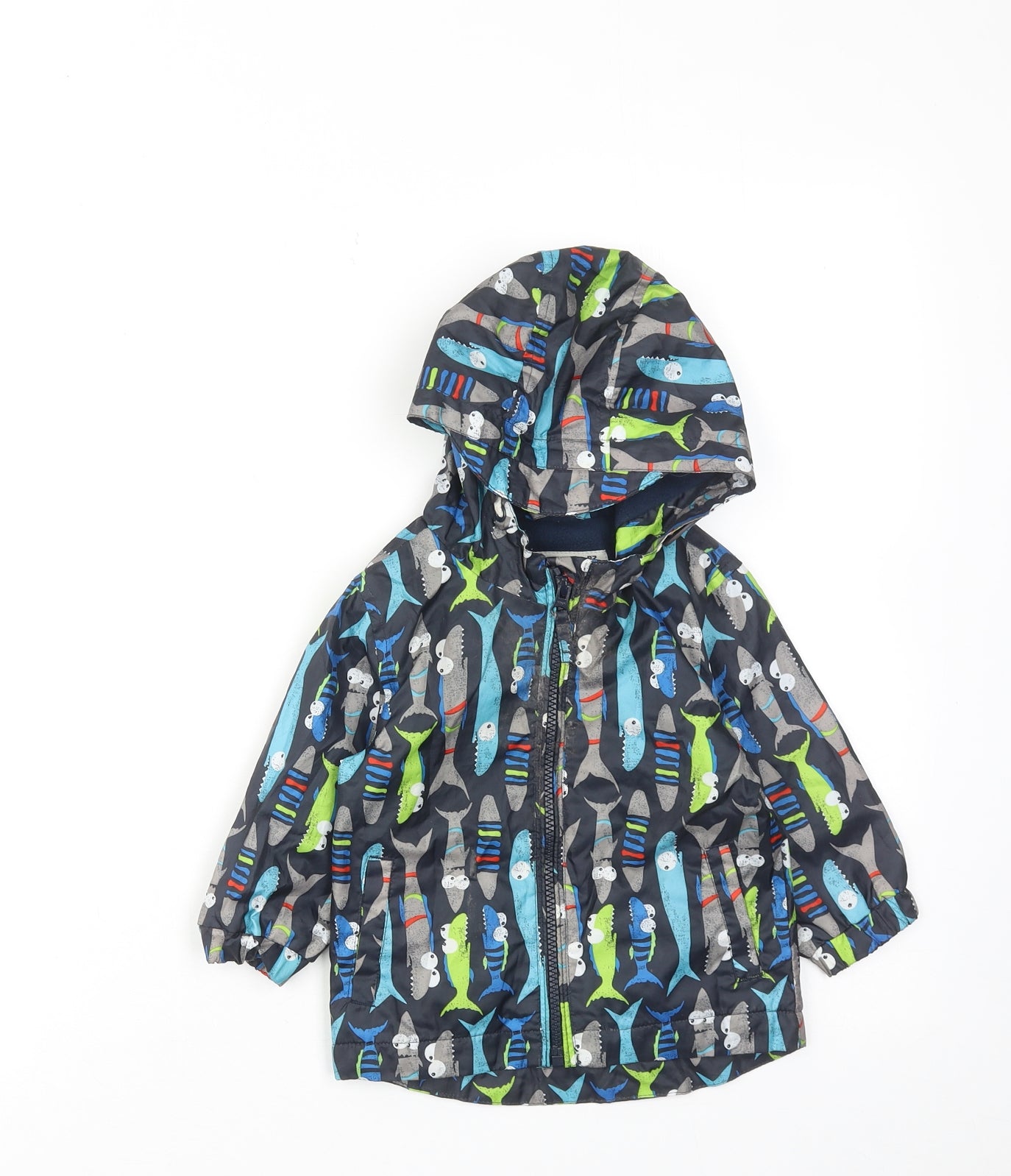 NEXT Boys Multicoloured Geometric Basic Jacket Jacket Size 9-12 Months Zip