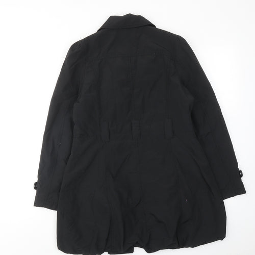 M&Co Girls Black Pea Coat Coat Size 13 Years Button