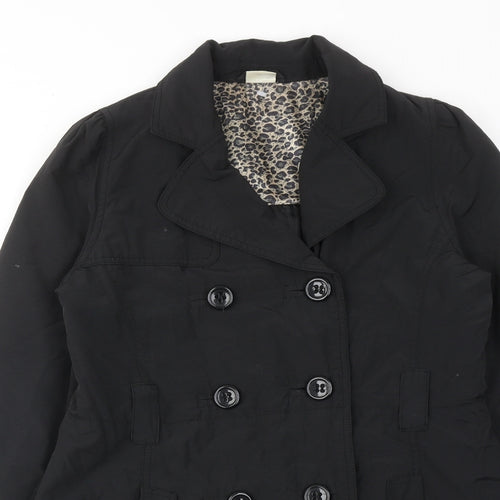 M&Co Girls Black Pea Coat Coat Size 13 Years Button