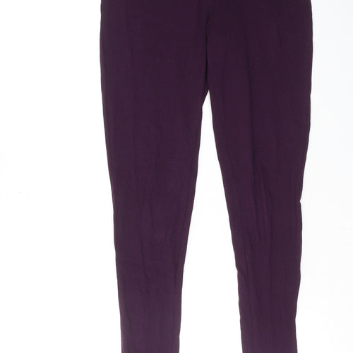 M&Co Womens Purple Cotton Capri Leggings Size S