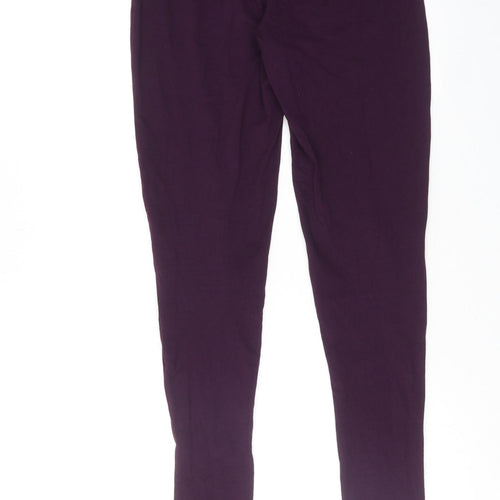 M&Co Womens Purple Cotton Capri Leggings Size S