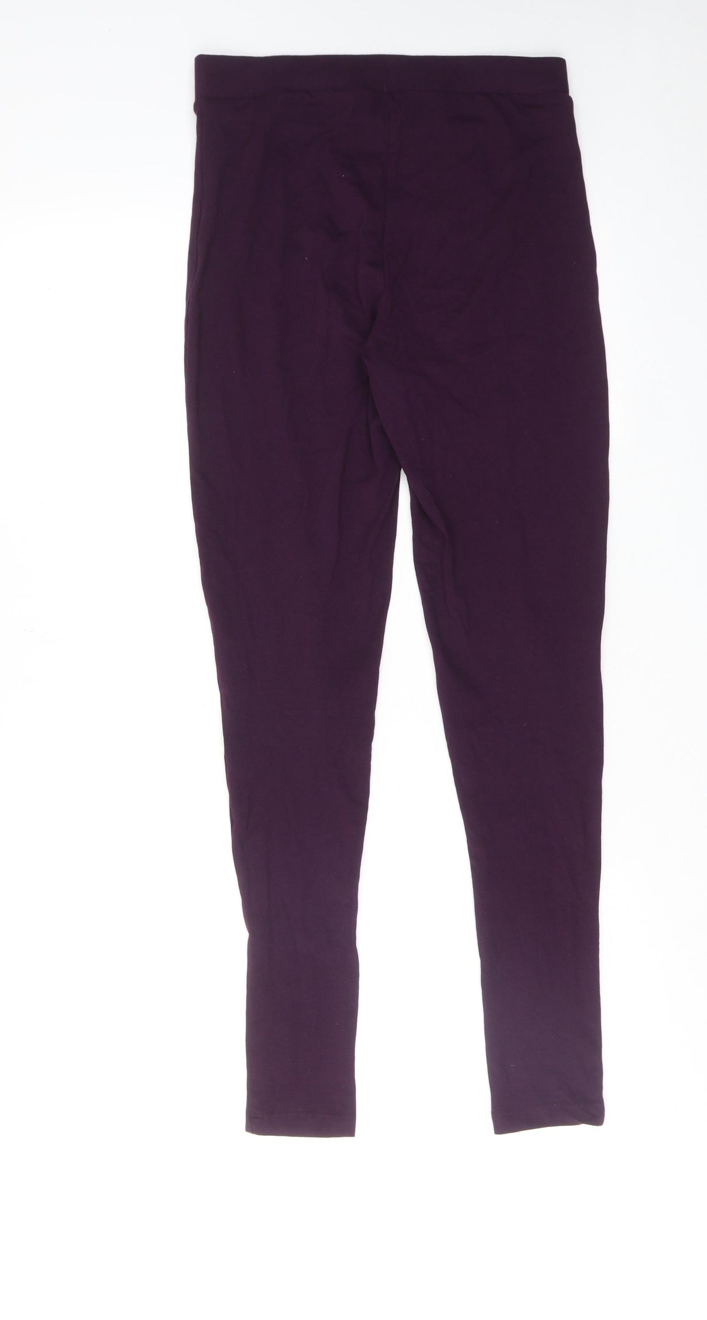 M&Co Womens Purple Cotton Capri Leggings Size S