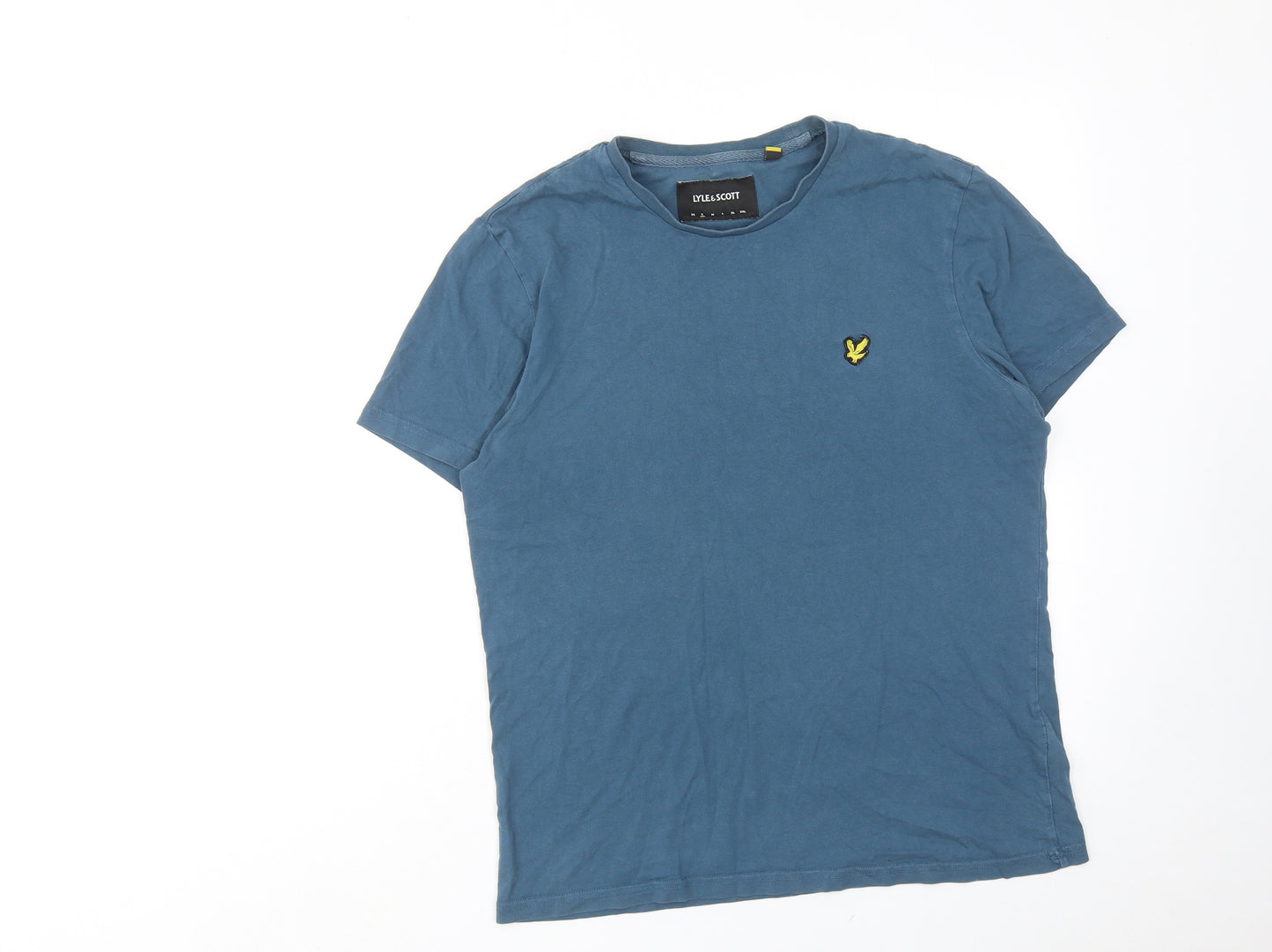Lyle & Scott Mens Blue Cotton T-Shirt Size S Round Neck