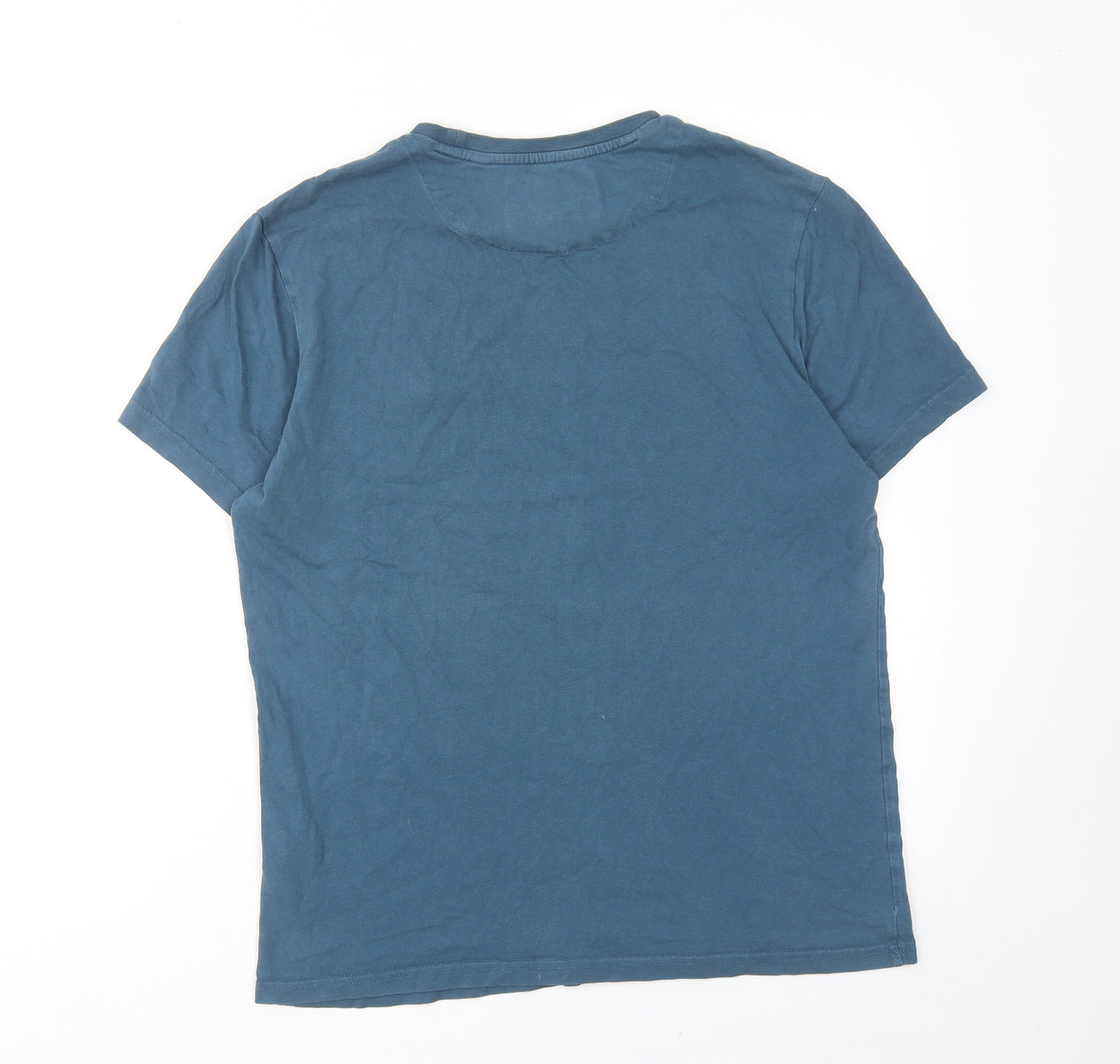 Lyle & Scott Mens Blue Cotton T-Shirt Size S Round Neck
