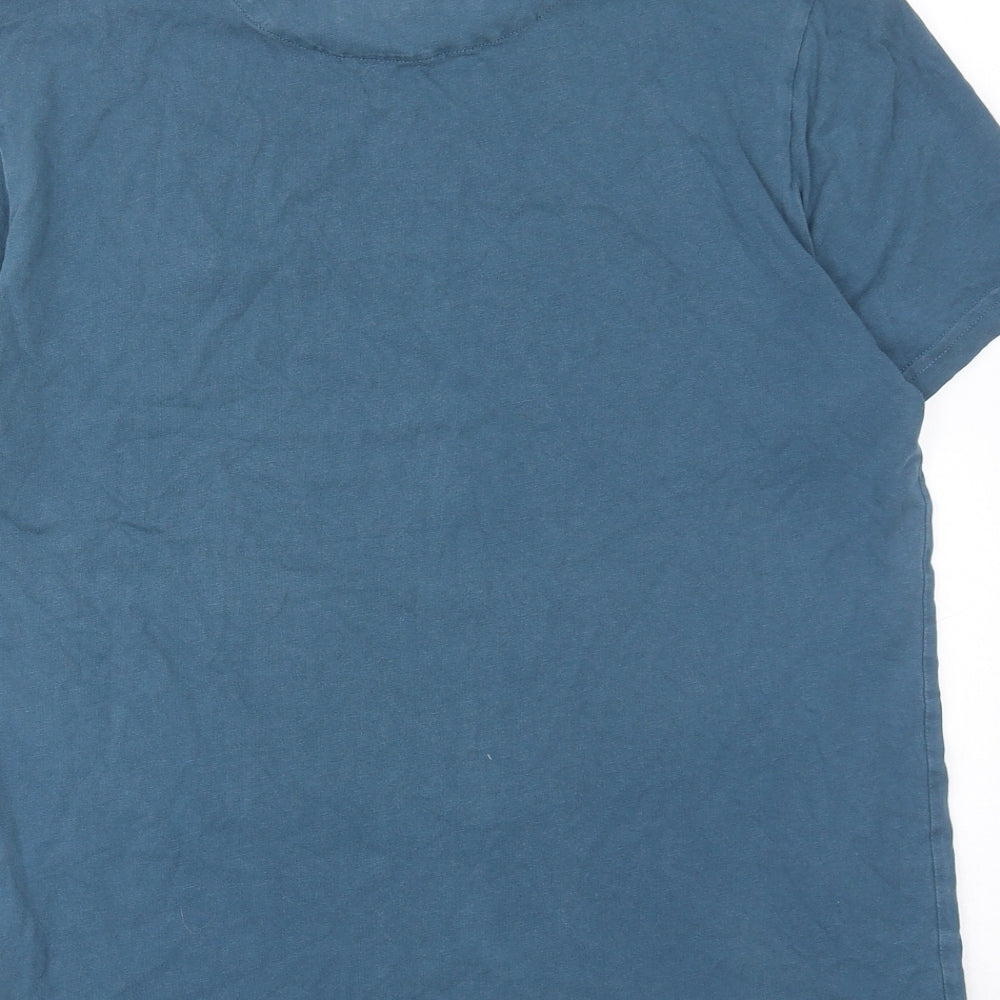 Lyle & Scott Mens Blue Cotton T-Shirt Size S Round Neck