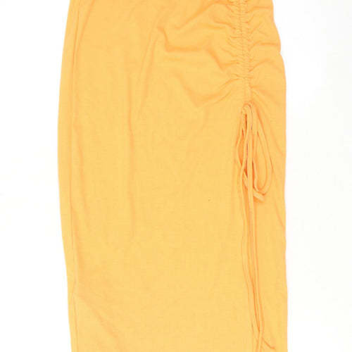 Cider Womens Orange Polyester A-Line Skirt Size XS