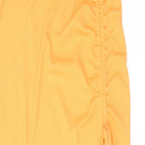 Cider Womens Orange Polyester A-Line Skirt Size XS