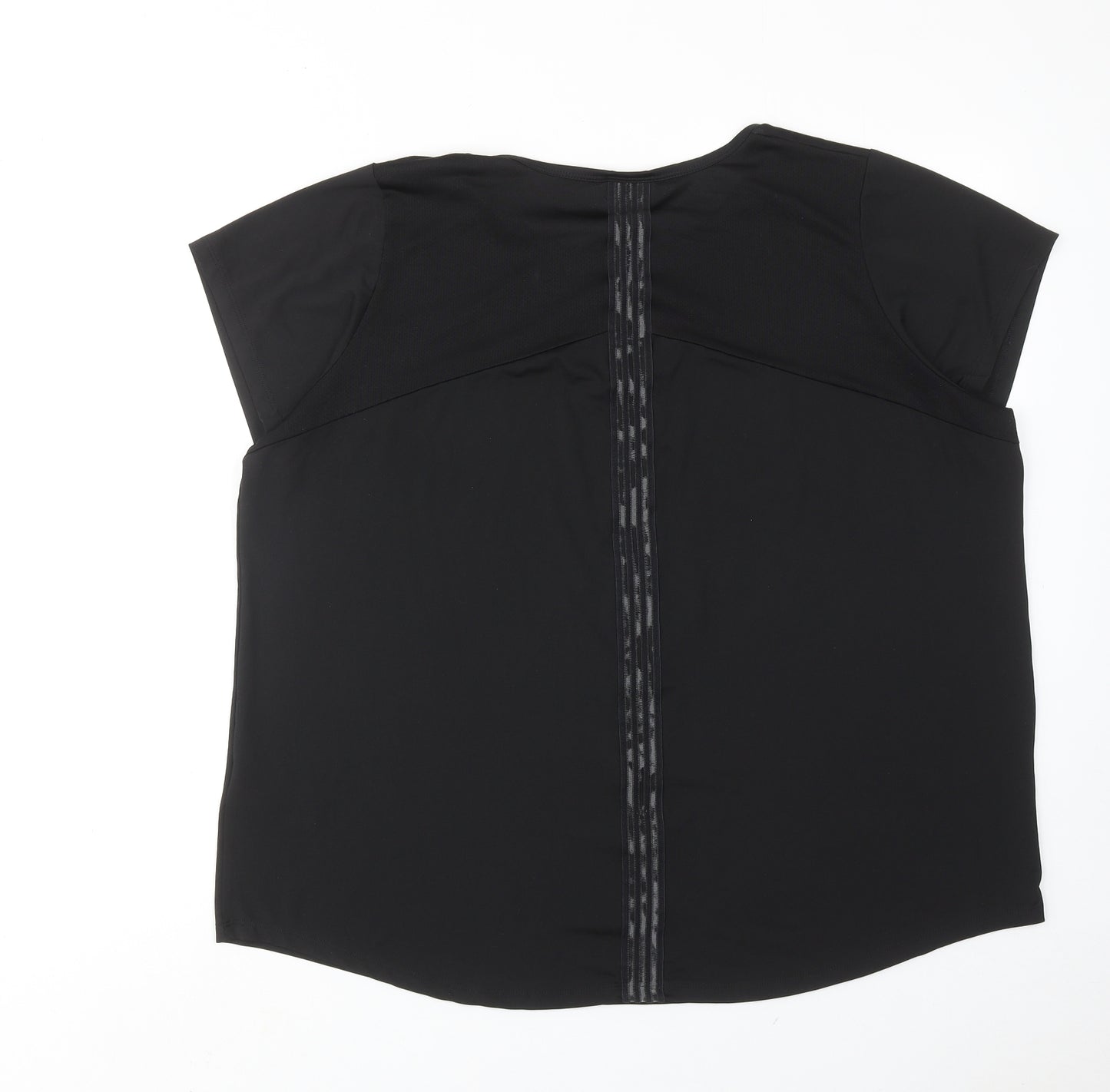 Marks and Spencer Womens Black Polyester Pullover T-Shirt Size 20 Crew Neck Pullover