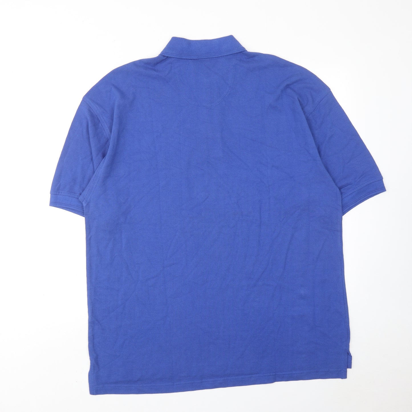 Uneek Mens Blue Cotton Polo Size 2XL Collared Button