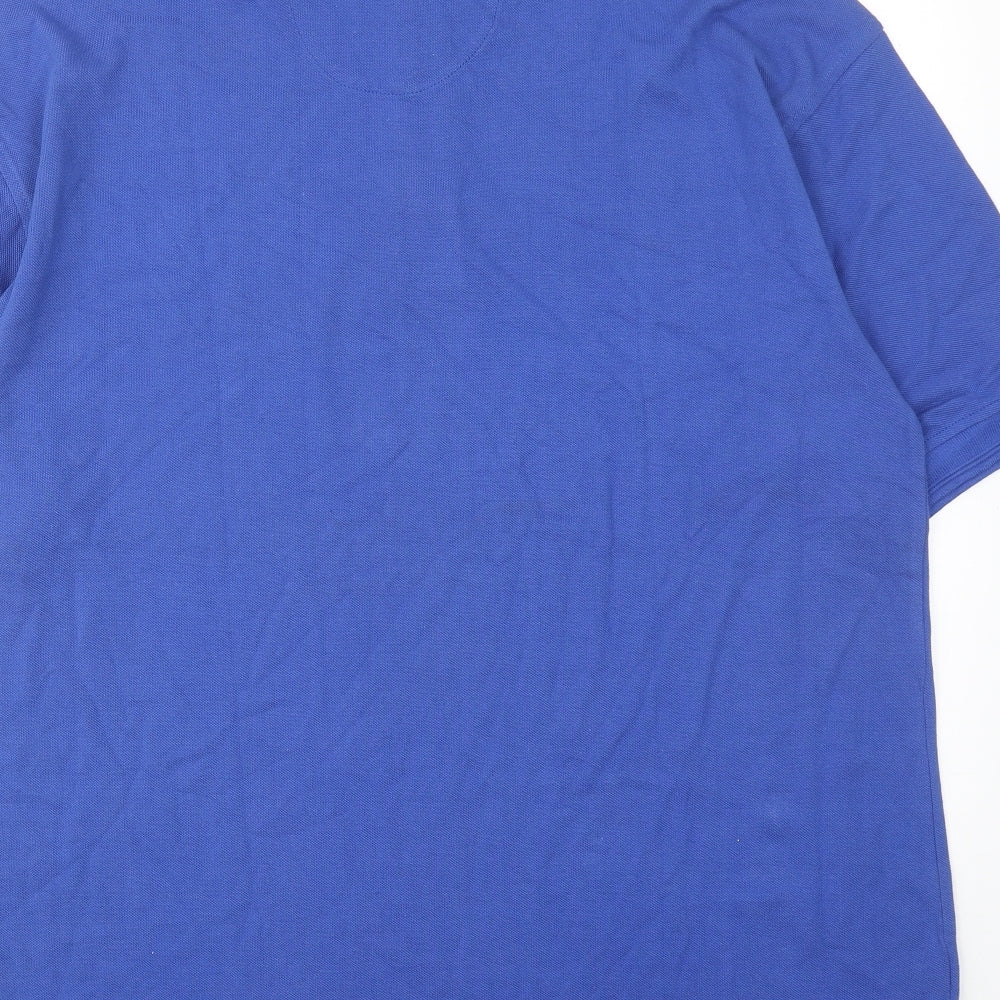 Uneek Mens Blue Cotton Polo Size 2XL Collared Button