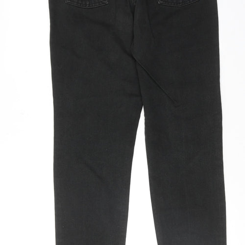 NEXT Womens Black Cotton Straight Jeans Size 12 Regular Zip
