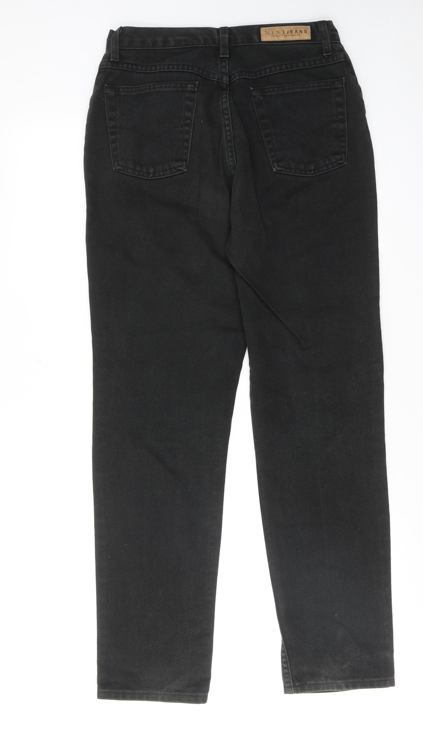 NEXT Womens Black Cotton Straight Jeans Size 12 Regular Zip