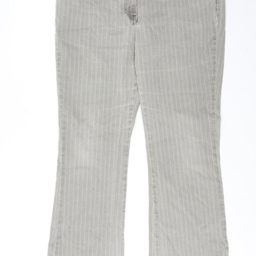 Papaya Womens Grey Cotton Bootcut Jeans Size 18 Regular Zip