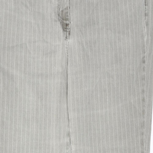 Papaya Womens Grey Cotton Bootcut Jeans Size 18 Regular Zip