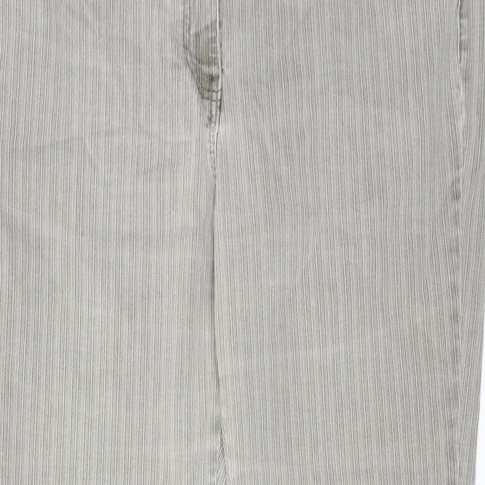 Papaya Womens Grey Cotton Bootcut Jeans Size 18 Regular Zip
