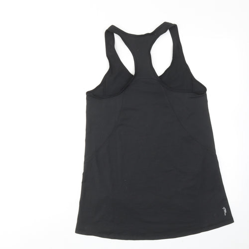 DECATHLON Womens Black Polyester Basic Tank Size S Scoop Neck Pullover - Slogan