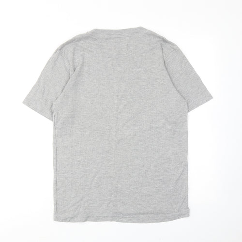 UrbanSpirit Mens Grey Cotton T-Shirt Size L Round Neck