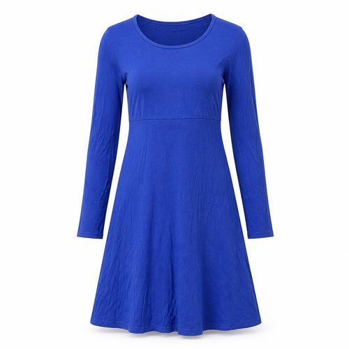 Boohoo Womens Blue Viscose Jumper Dress Size 8 Round Neck Pullover