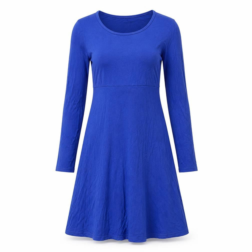 Boohoo Womens Blue Viscose Jumper Dress Size 8 Round Neck Pullover