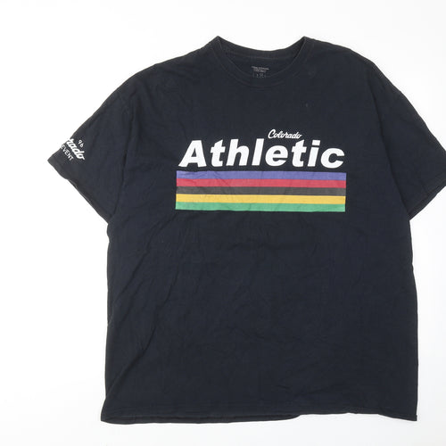 Urban Outfitters Mens Black Cotton T-Shirt Size L Round Neck - Colorado Athletic