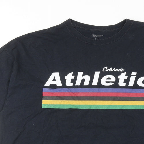 Urban Outfitters Mens Black Cotton T-Shirt Size L Round Neck - Colorado Athletic