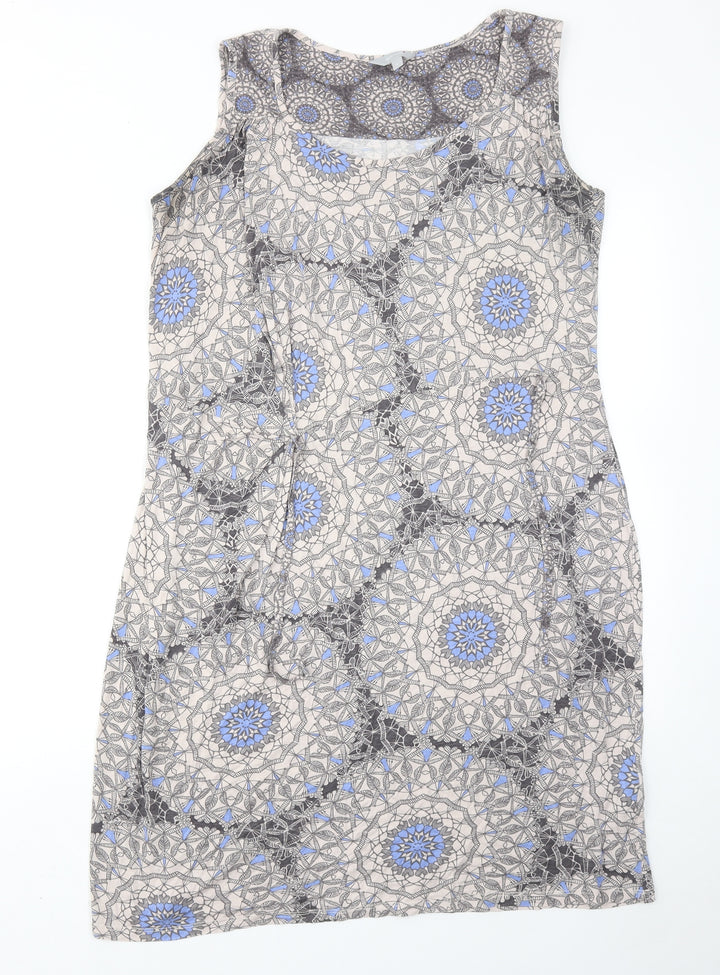 Per Una Womens Multicoloured Geometric Polyester A-Line Size 14 Round Neck Pullover
