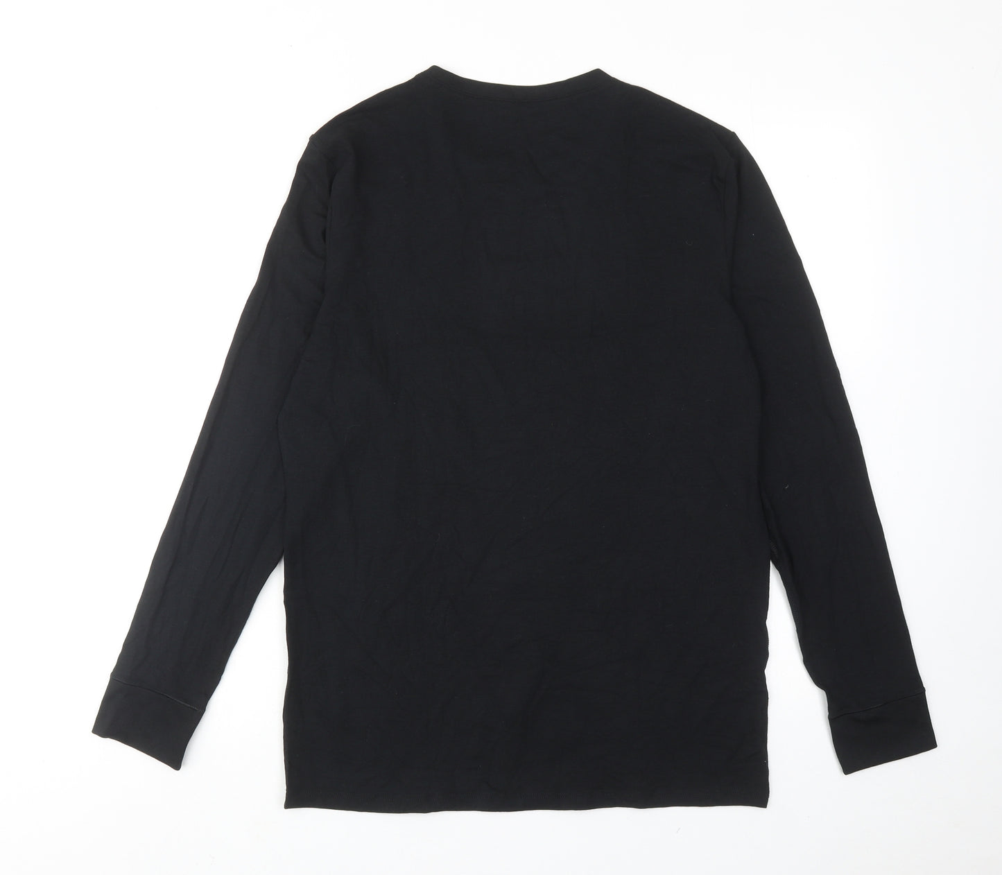 Marks and Spencer Mens Black Viscose T-Shirt Size S Round Neck