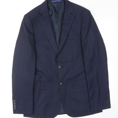 Marks and Spencer Mens Blue Polyester Jacket Suit Jacket Size 36 Regular