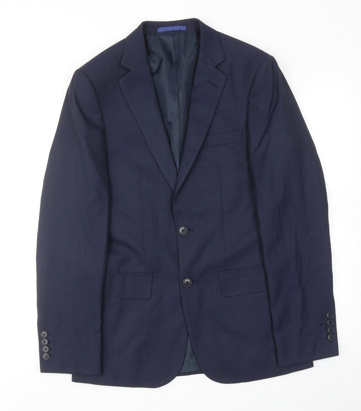 Marks and Spencer Mens Blue Polyester Jacket Suit Jacket Size 36 Regular