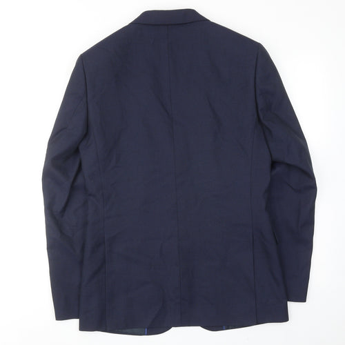 Marks and Spencer Mens Blue Polyester Jacket Suit Jacket Size 36 Regular
