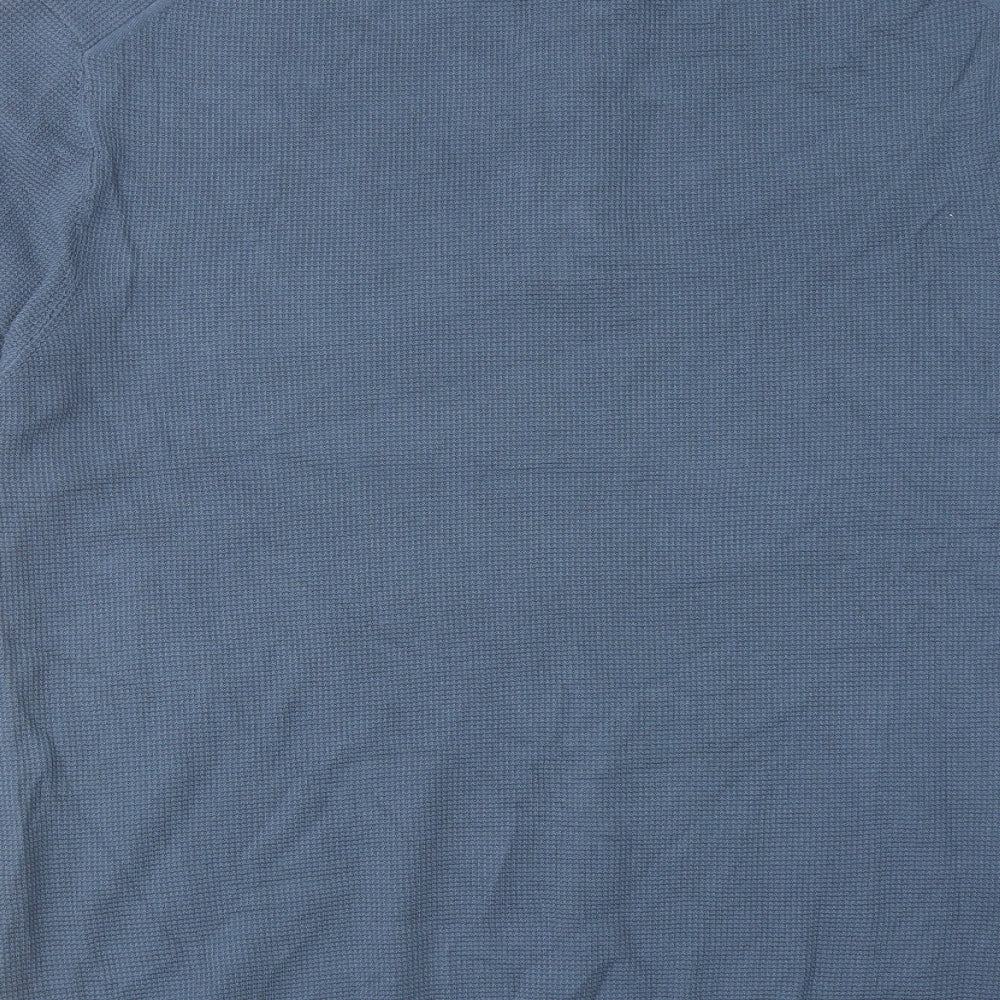 Marks and Spencer Mens Blue Cotton Polo Size 2XL Collared Button